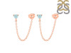 Blue Chalcedony Chain Stud Earring BLX-RDE-1235.