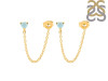 Blue Chalcedony Chain Stud Earring BLX-RDE-1235.