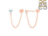 Blue Chalcedony Chain Stud Earring BLX-RDE-1235.