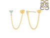 Blue Chalcedony Chain Stud Earring BLX-RDE-1235.