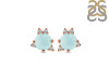 Blue Chalcedony & White Topaz Stud Earring BLX-RDE-1260.