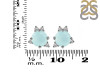 Blue Chalcedony & White Topaz Stud Earring BLX-RDE-1260.
