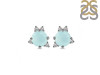 Blue Chalcedony & White Topaz Stud Earring BLX-RDE-1260.