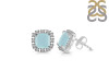 Blue Chalcedony & White Topaz Stud Earring BLX-RDE-1263.