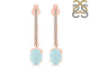 Blue Chalcedony & White Topaz Hoop Earring BLX-RDE-1469.