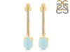 Blue Chalcedony & White Topaz Hoop Earring BLX-RDE-1469.
