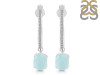 Blue Chalcedony & White Topaz Hoop Earring BLX-RDE-1469.