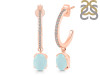 Blue Chalcedony & White Topaz Hoop Earring BLX-RDE-1469.