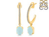 Blue Chalcedony & White Topaz Hoop Earring BLX-RDE-1469.
