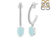 Blue Chalcedony & White Topaz Hoop Earring BLX-RDE-1469.
