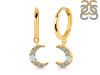 Blue Chalcedony & White Topaz Hoop Earring BLX-RDE-1471.