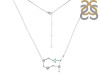 Gemini Zodiac Star Constellation Blue Chalcedony & White Topaz Necklace BLX-RDN-490.