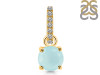 Blue Chalcedony & White Topaz Pendant BLX-RDP-549-CZ-LOOP.