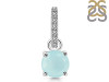 Blue Chalcedony & White Topaz Pendant BLX-RDP-549-CZ-LOOP.