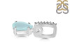 Blue Chalcedony & White Topaz Pendant BLX-RDP-550-CZ-LOOP.