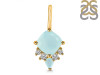 Blue Chalcedony & White Topaz Pendant BLX-RDP-729.