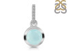 Blue Chalcedony & White Topaz Pendant BLX-RDP-742-CZ-LOOP.