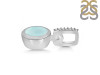 Blue Chalcedony & White Topaz Pendant BLX-RDP-742-CZ-LOOP.