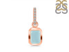 Blue Chalcedony & White Topaz Pendant BLX-RDP-954-CZ-LOOP.