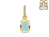 Blue Chalcedony & White Topaz Pendant BLX-RDP-954-CZ-LOOP.