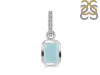 Blue Chalcedony & White Topaz Pendant BLX-RDP-954-CZ-LOOP.