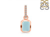 Blue Chalcedony & White Topaz Pendant BLX-RDP-955-CZ-LOOP.