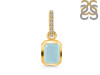 Blue Chalcedony & White Topaz Pendant BLX-RDP-955-CZ-LOOP.