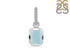 Blue Chalcedony & White Topaz Pendant BLX-RDP-955-CZ-LOOP.