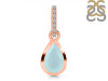 Blue Chalcedony & White Topaz Pendant BLX-RDP-956-CZ-LOOP.
