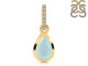 Blue Chalcedony & White Topaz Pendant BLX-RDP-956-CZ-LOOP.
