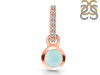 Blue Chalcedony & White Topaz Pendant BLX-RDP-957-CZ-LOOP.