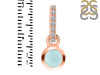 Blue Chalcedony & White Topaz Pendant BLX-RDP-957-CZ-LOOP.