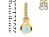 Blue Chalcedony & White Topaz Pendant BLX-RDP-957-CZ-LOOP.