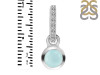 Blue Chalcedony & White Topaz Pendant BLX-RDP-957-CZ-LOOP.