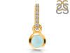 Blue Chalcedony & White Topaz Pendant BLX-RDP-957-CZ-LOOP.