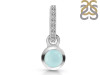 Blue Chalcedony & White Topaz Pendant BLX-RDP-957-CZ-LOOP.