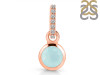 Blue Chalcedony & White Topaz Pendant BLX-RDP-958-CZ-LOOP.