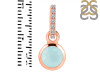 Blue Chalcedony & White Topaz Pendant BLX-RDP-958-CZ-LOOP.