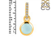 Blue Chalcedony & White Topaz Pendant BLX-RDP-958-CZ-LOOP.