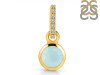 Blue Chalcedony & White Topaz Pendant BLX-RDP-958-CZ-LOOP.