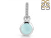 Blue Chalcedony & White Topaz Pendant BLX-RDP-958-CZ-LOOP.