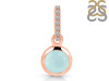 Blue Chalcedony & White Topaz Pendant BLX-RDP-959-CZ-LOOP.