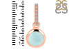 Blue Chalcedony & White Topaz Pendant BLX-RDP-959-CZ-LOOP.
