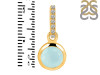 Blue Chalcedony & White Topaz Pendant BLX-RDP-959-CZ-LOOP.