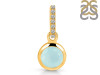 Blue Chalcedony & White Topaz Pendant BLX-RDP-959-CZ-LOOP.