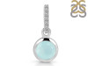 Blue Chalcedony & White Topaz Pendant BLX-RDP-959-CZ-LOOP.