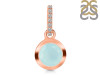 Blue Chalcedony & White Topaz Pendant BLX-RDP-960-CZ-LOOP.
