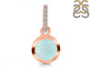 Blue Chalcedony & White Topaz Pendant BLX-RDP-992-CZ-LOOP.