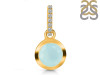 Blue Chalcedony & White Topaz Pendant BLX-RDP-992-CZ-LOOP.