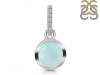 Blue Chalcedony & White Topaz Pendant BLX-RDP-992-CZ-LOOP.